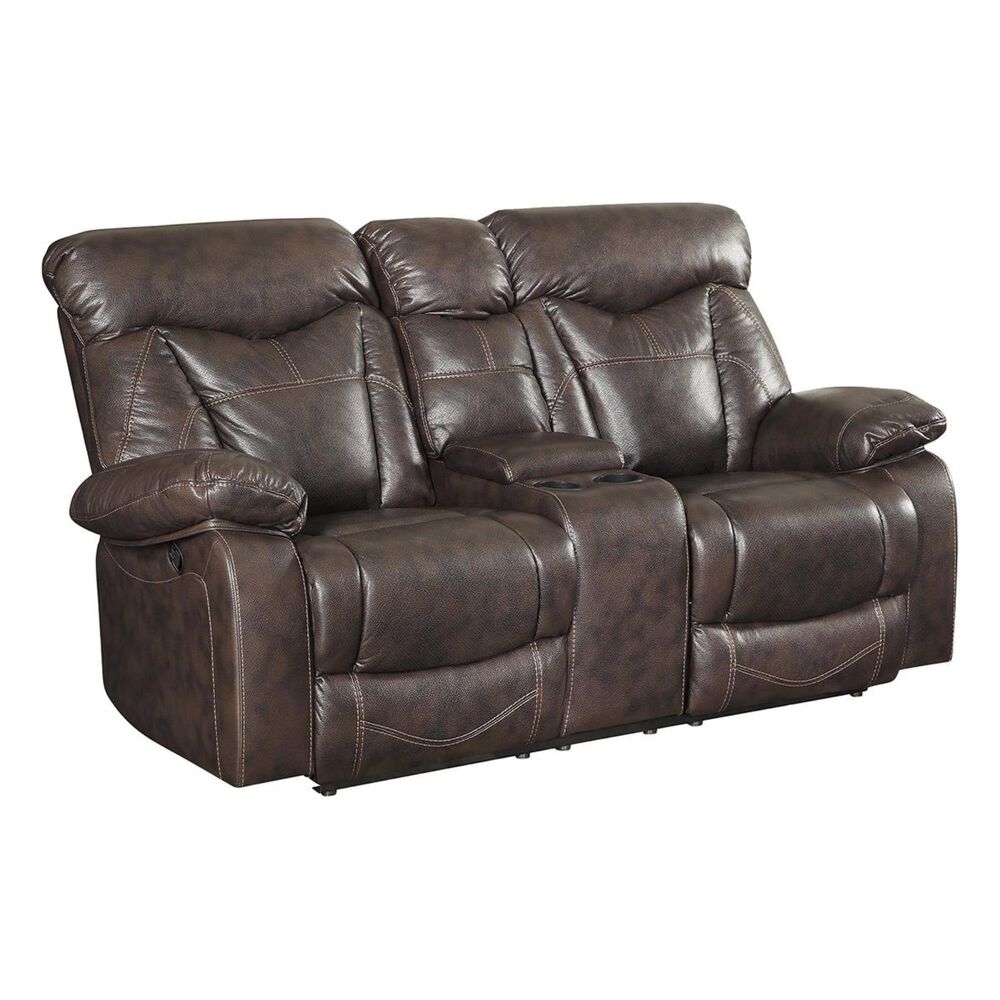 Pacific Landing Zimmerman Reclining Loveseat in Dark Brown, , large