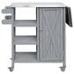 Hearth and Haven Outdoor Kitchen Island Cart with Stainless Steel Top and Lockable Wheels in Gray, , large
