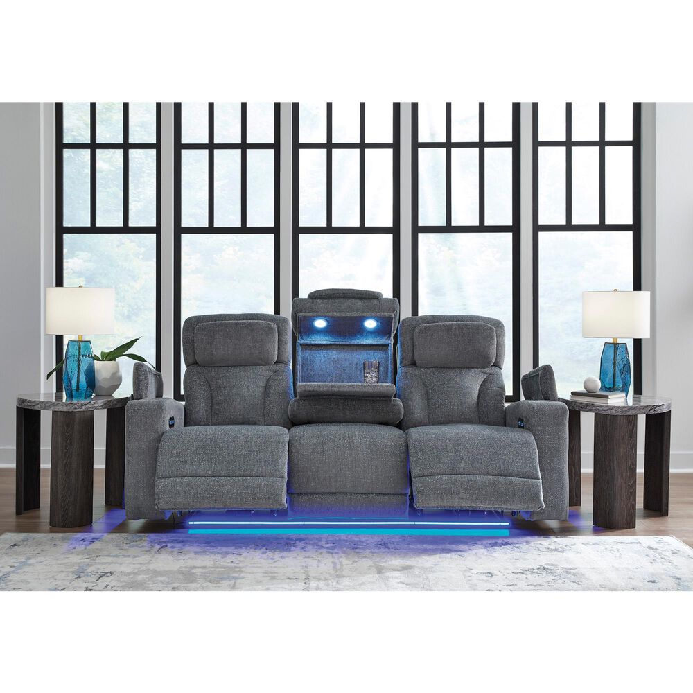 Ashley Forest Lake Power Reclining Sofa in Steel, , large