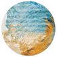 Safavieh Barbados Tropical Wave 6"6" Round Blue and Gold Indoor/Outdoor Area Rug, , large