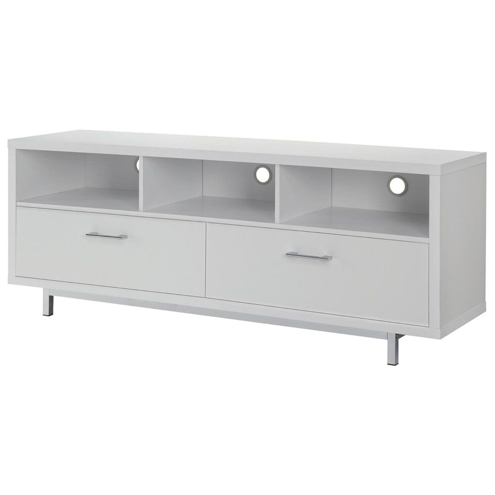 Pacific Landing TV Console with Metal Base in White, , large