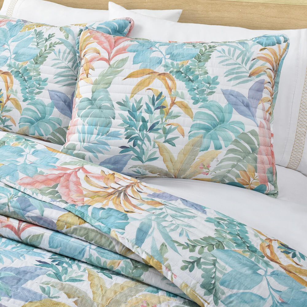 J. Queen New York Bahama 3-Piece Full/Queen Quilt Set in Aqua, , large