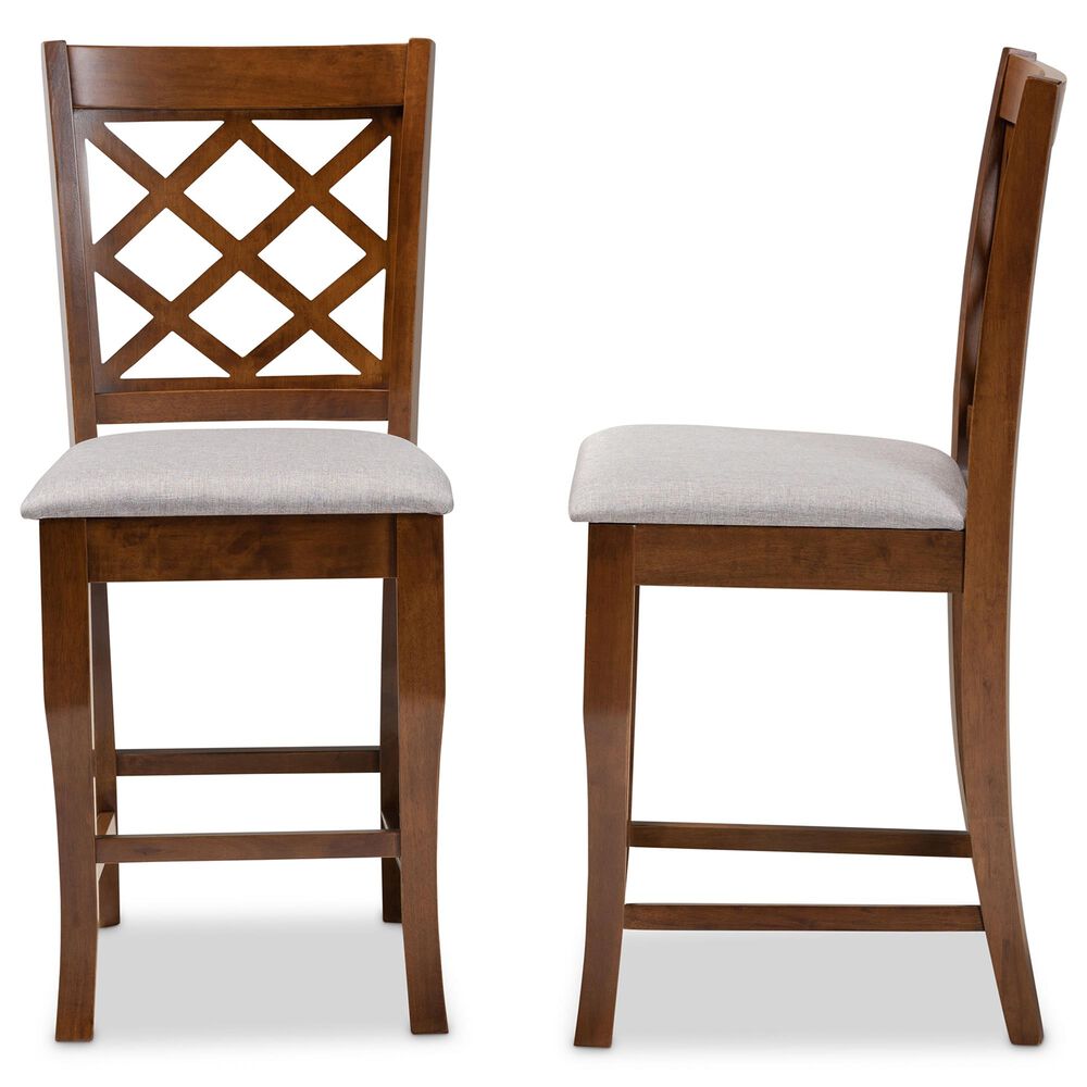 Baxton Studio Aria Counter Height Chair in Grey/Walnut &#40;Set of 2&#41;, , large