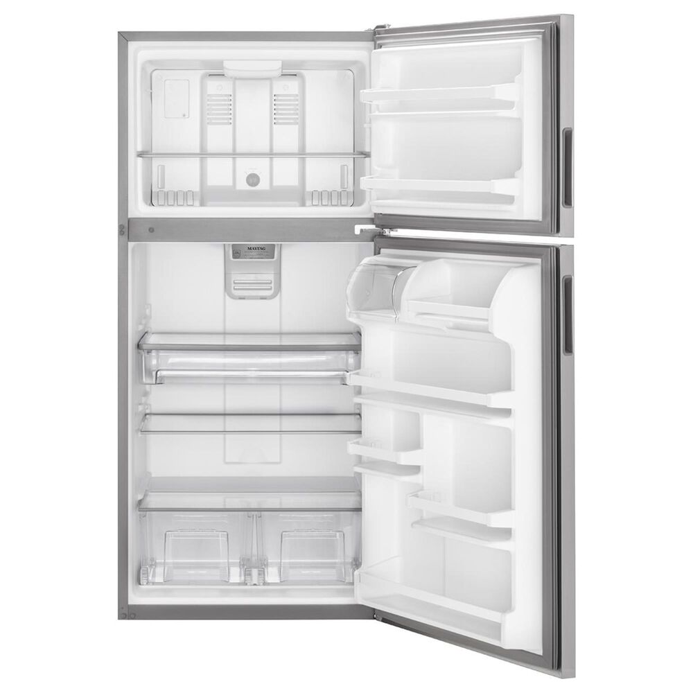 Maytag 18 Cu. Ft. 30-In Wide Top Freezer Refrigerator With PowerCold Feature in Stainless Steel, , large
