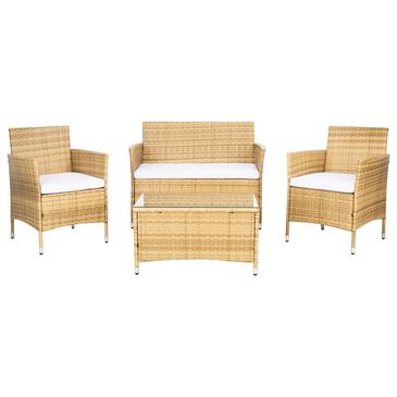 Safavieh Sophie 4-Piece Patio Living Set in Natural, , large
