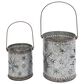 The Gerson Company Assorted Snowflake Luminary Candle Canister in Silver (Set of 2), , large