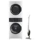 Electrolux 600 Series 4.5 Cu. Ft. Washer and 8 Cu. Ft. Electric Dryer Stack Laundry with Satin White Ergorapido Vacuum in White, , large
