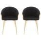 LumiSource Claire Arm Chair with Black Velvet Cushion in Gold (Set of 2), , large