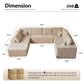HOMLUX Modular Floor Sofa with Plush Corduroy, Big Comfy U-Shaped Sectional Couch in Beige, , large