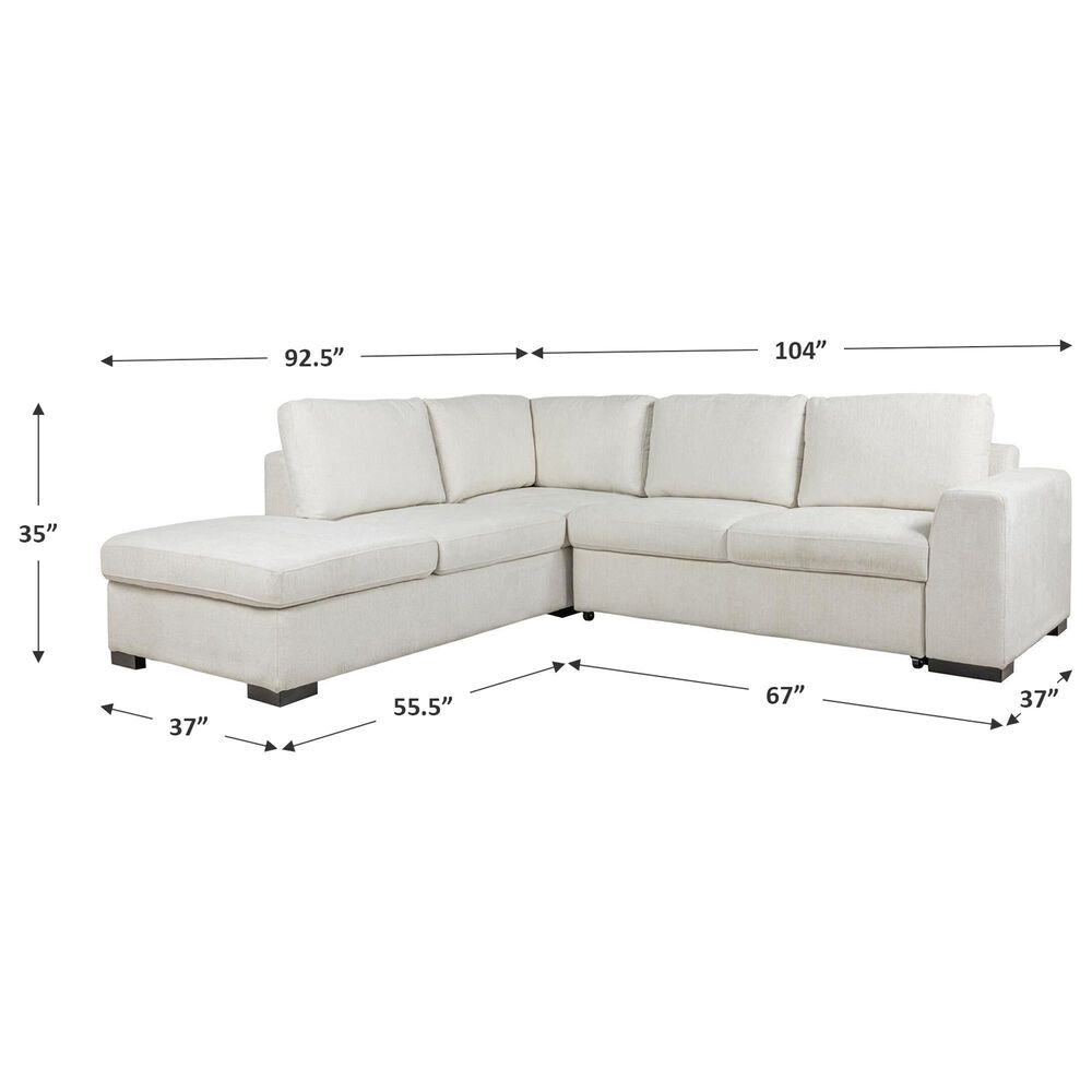 Tuscany Grove Kinsley 2-Piece Left Facing Pull Out Sofa Sectional with Storage Chaise in Cosmo Cotton, , large