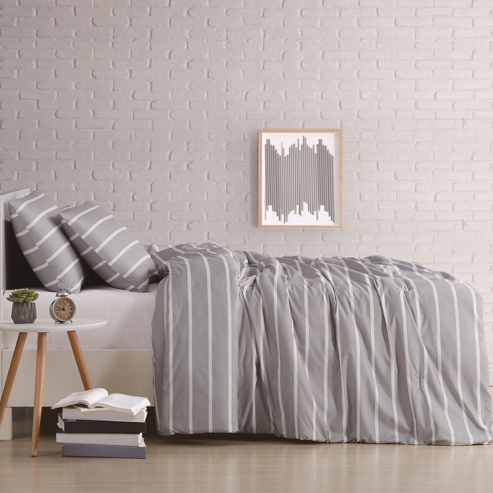 Pem America Truly Soft Maddow 3-Piece Full/Queen Duvet Set in Grey, , large