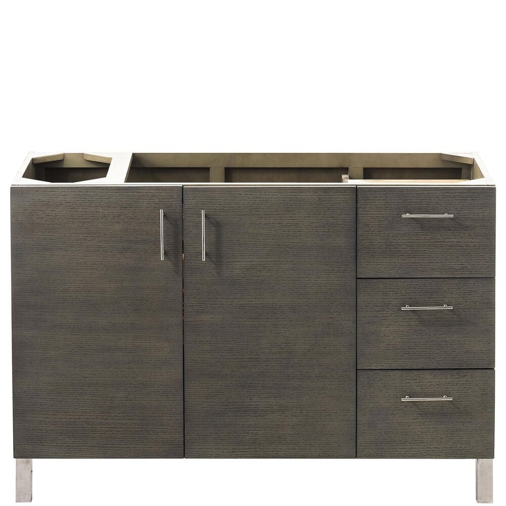 James Martin Metropolitan 48" Single Bathroom Vanity Cabinet in Silver Oak and Satin Nickel, , large