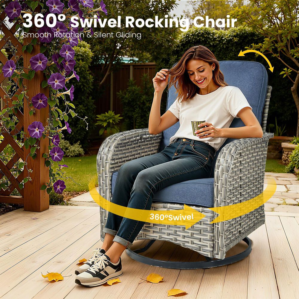 HOMLUX 8-Piece Outdoor Modular Sofa Conversation Set in Denim Blue, , large