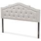 Baxton Studio Edith Full Upholstered Panel Headboard in Greyish Beige, , large