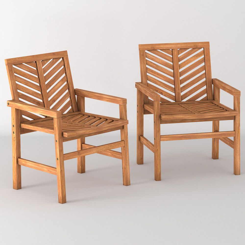 Walker Edison Vincent Patio Chair in Brown &#40;Set of 2&#41;, , large