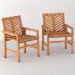 Walker Edison Vincent Patio Chair in Brown (Set of 2), , large