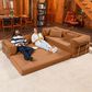 Jaxx Unsofa 2-Piece Modular Right Facing L-Shaped Sectional in Spice Orange, , large