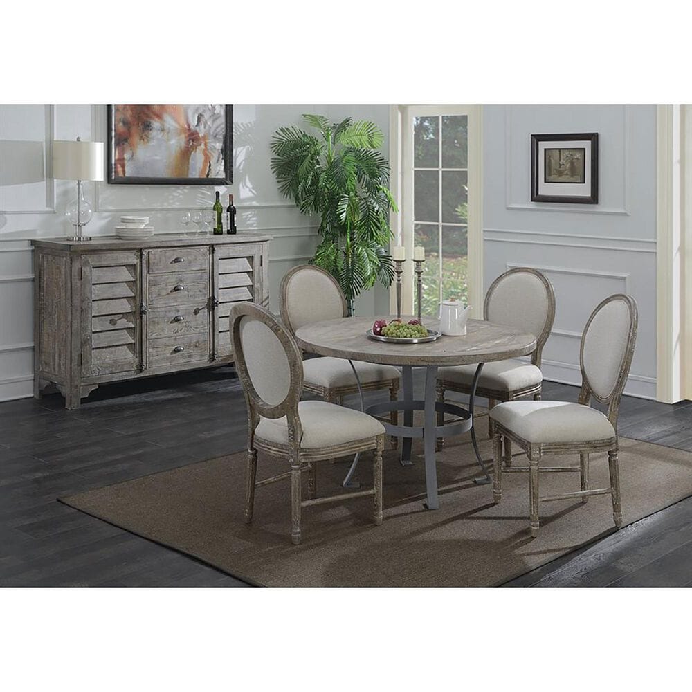 Emerald Home Furnishings Interlude Side Chair with Round Back in Sandstone Buff &#40;Set of 2&#41;, , large