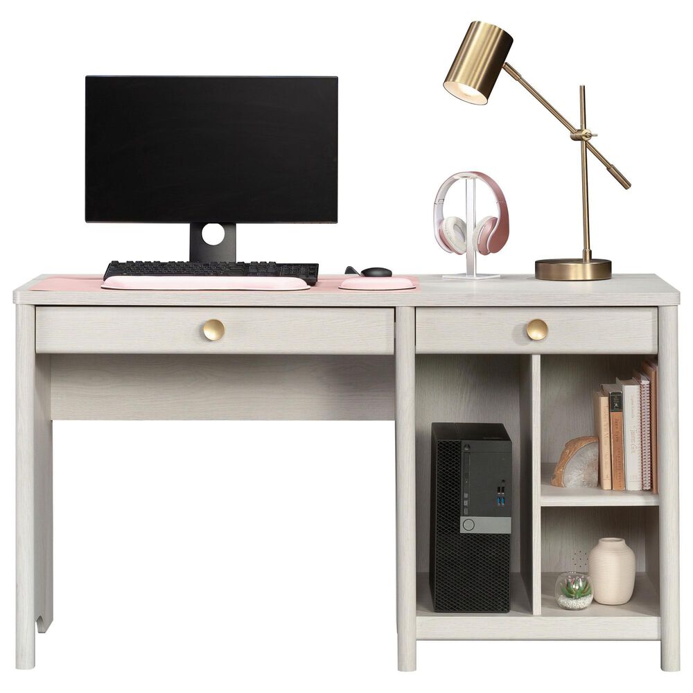 Hearth and Haven 2-Drawer Computer Desk in Light Grey, , large