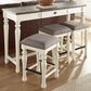 Steve Silver Jackson Sofa Bar with 3 Stool in White and Oak, , large