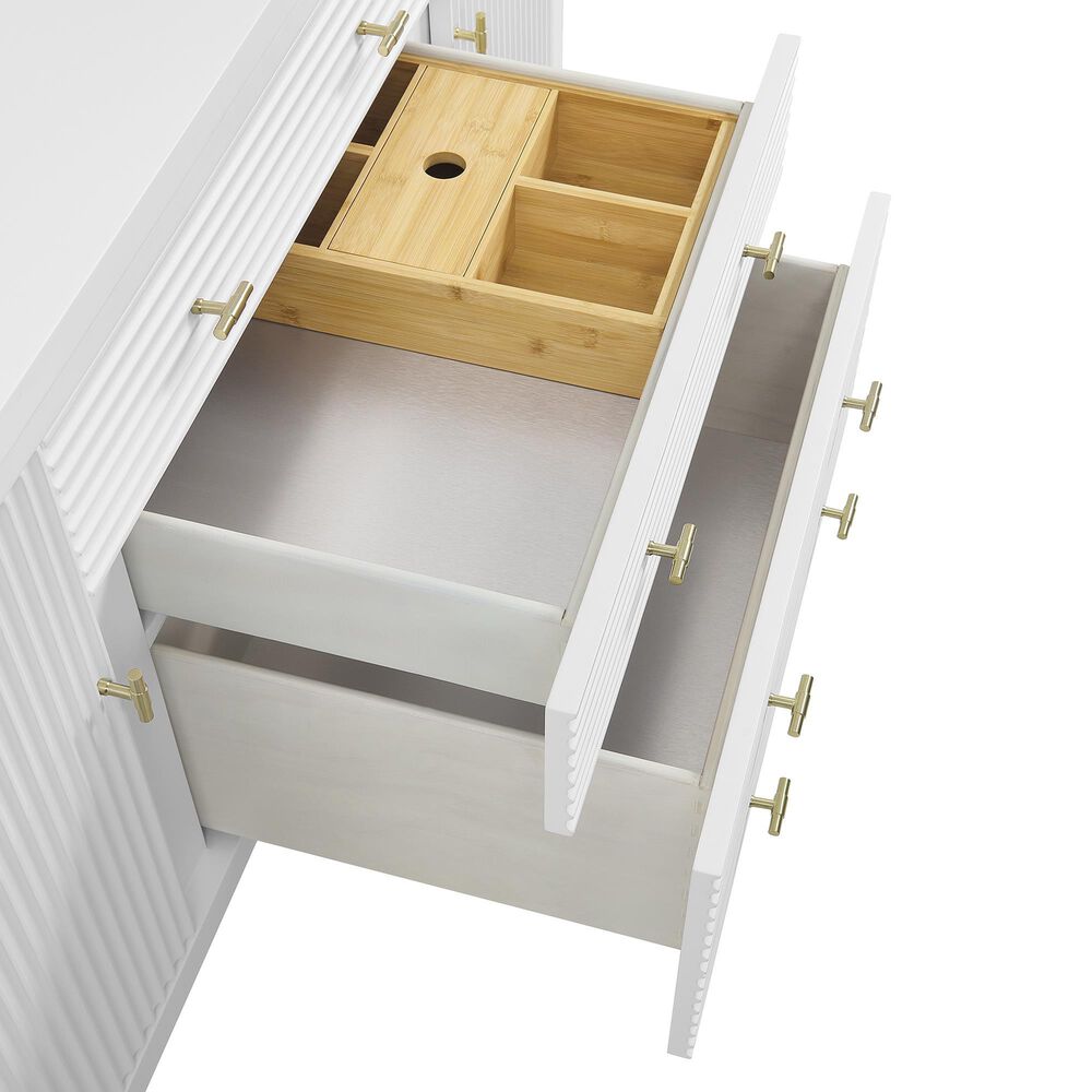 James Martin Vanities Myrrin 60&quot; Double Vanity in Bright White with 3 cm White Zeus Quartz Top, , large