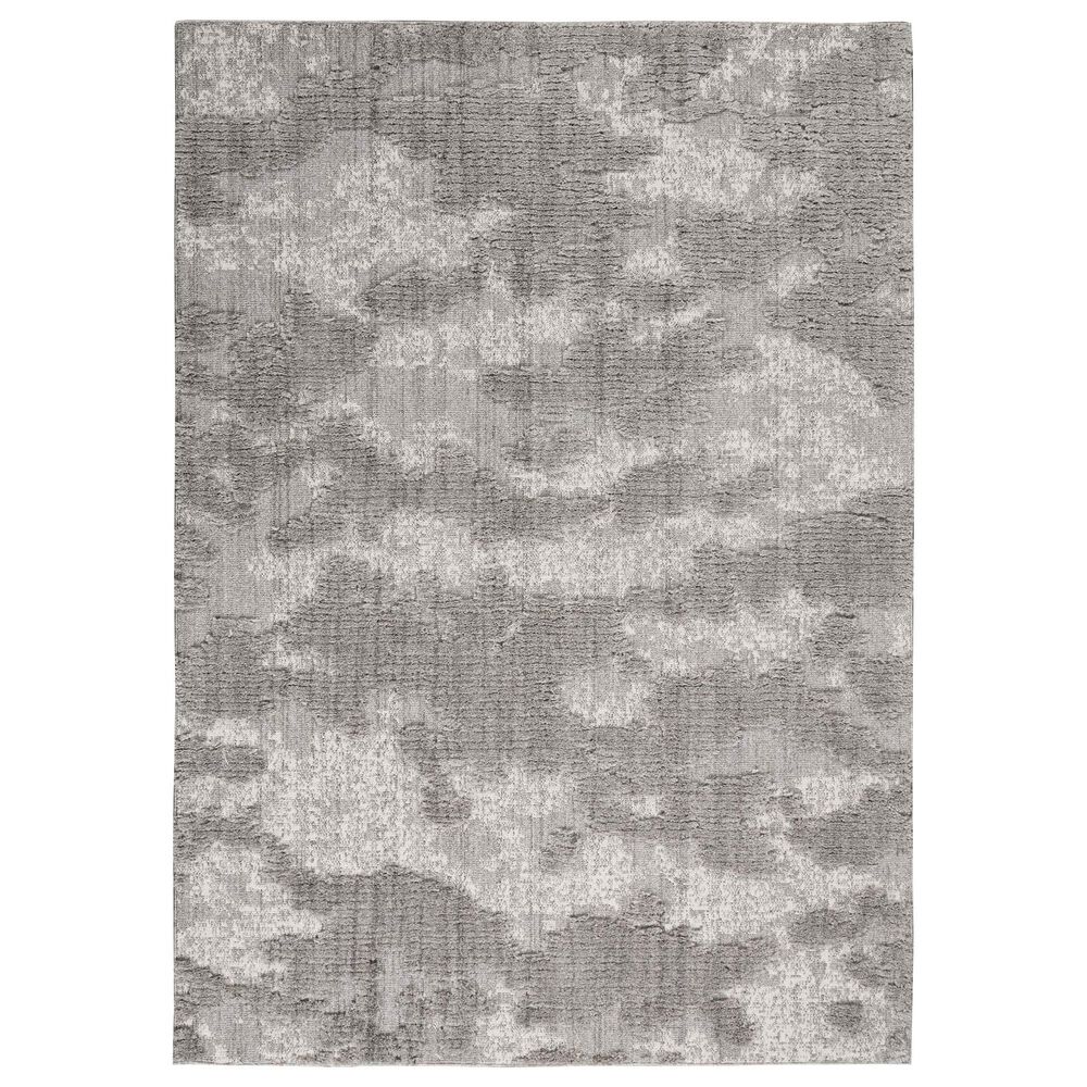 Nourison Zermatt ZER01 5" x 7" Grey and Ivory Area Rug, , large