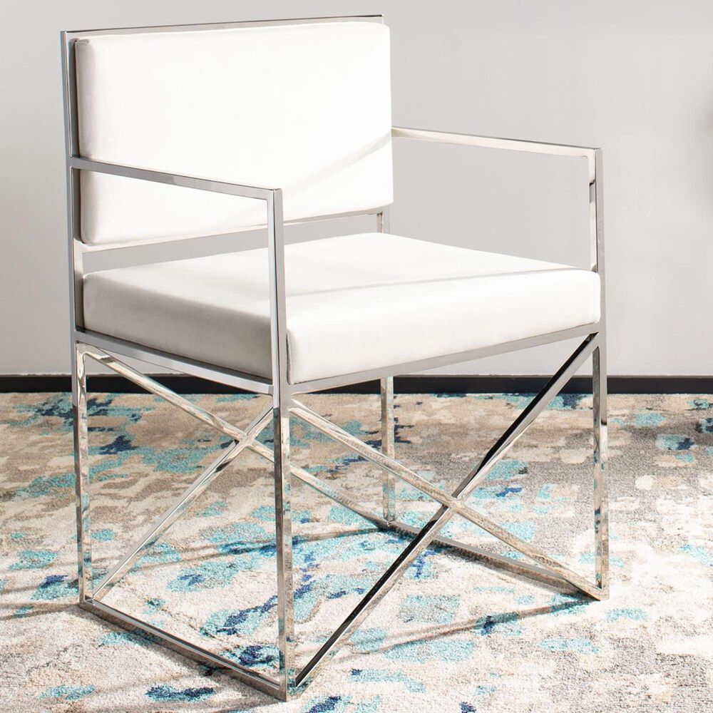 Safavieh Kian Directors Chair in Stainless Steel, , large