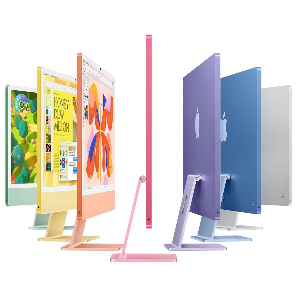 Apple 24-Inch iMac All-in-One Desktop - Apple M4 chip - 10-core CPU - 16GB RAM - 10-core GPU - 256GB SSD, Nano-texture Glass in Silver with 3-Year AppleCare+, , large