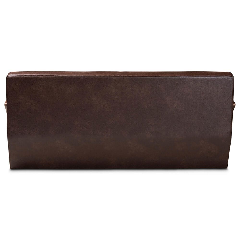 Baxton Studio Christa Stationary Sofa in Dark Brown, , large