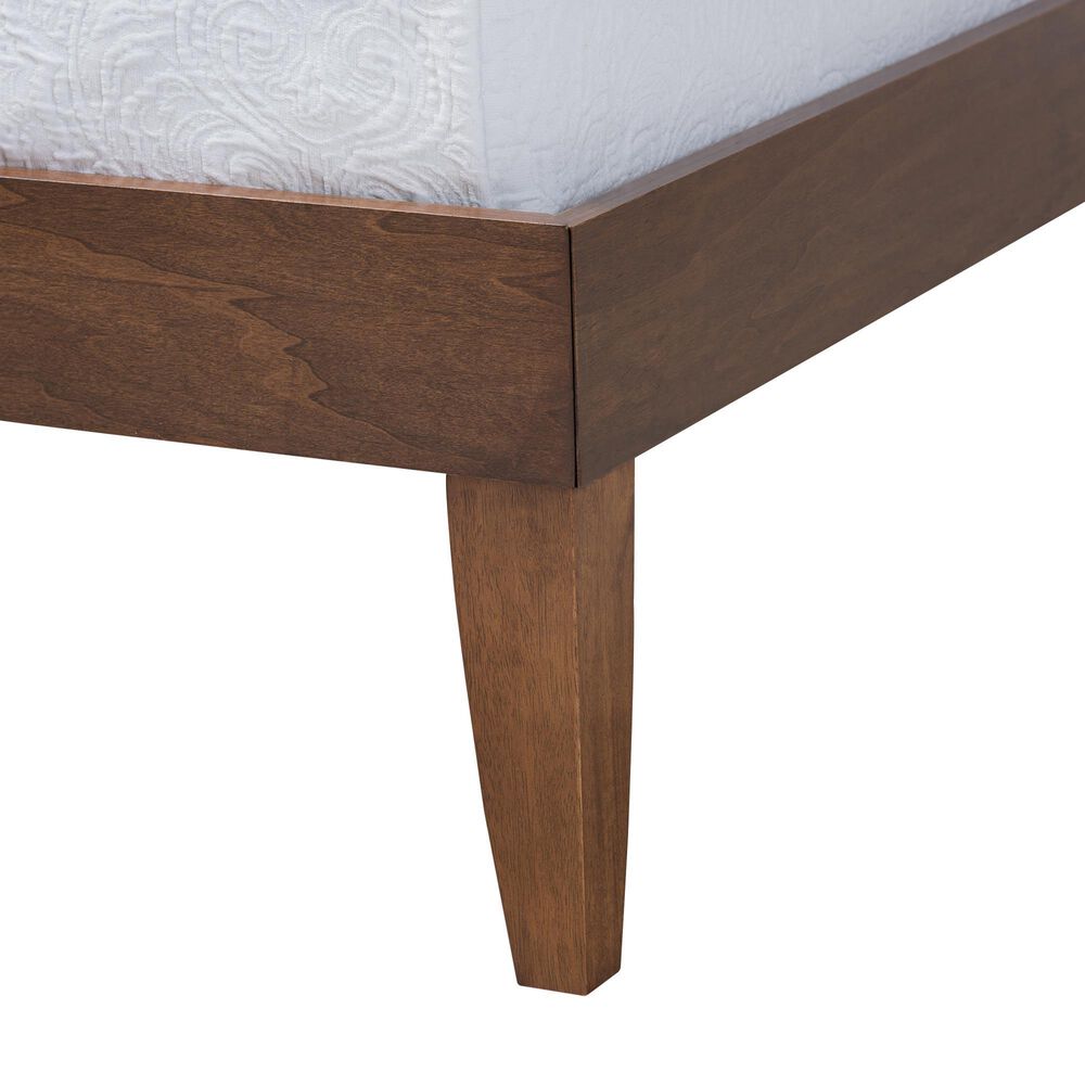 Baxton Studio Lucina Queen Platform Bed Frame in Walnut Brown, , large