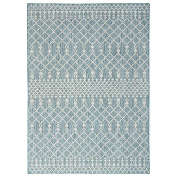 Nourison Positano Southwestern Aqua 5" x 7" Indoor/Outdoor Area Rug, , large
