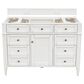 James Martin Vanities Brittany 48" Single Bathroom Vanity in Bright White with 3 cm Arctic Fall Solid Surface Top and Rectangle Sink, , large