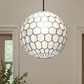 Creative Coop Simone 16" Pendant with Pearly White Shade in Black, , large