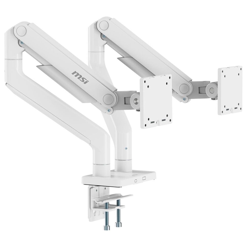 MSI Dual-Arm Monitor Mount for 17 to 45" Displays in Matte White, , large