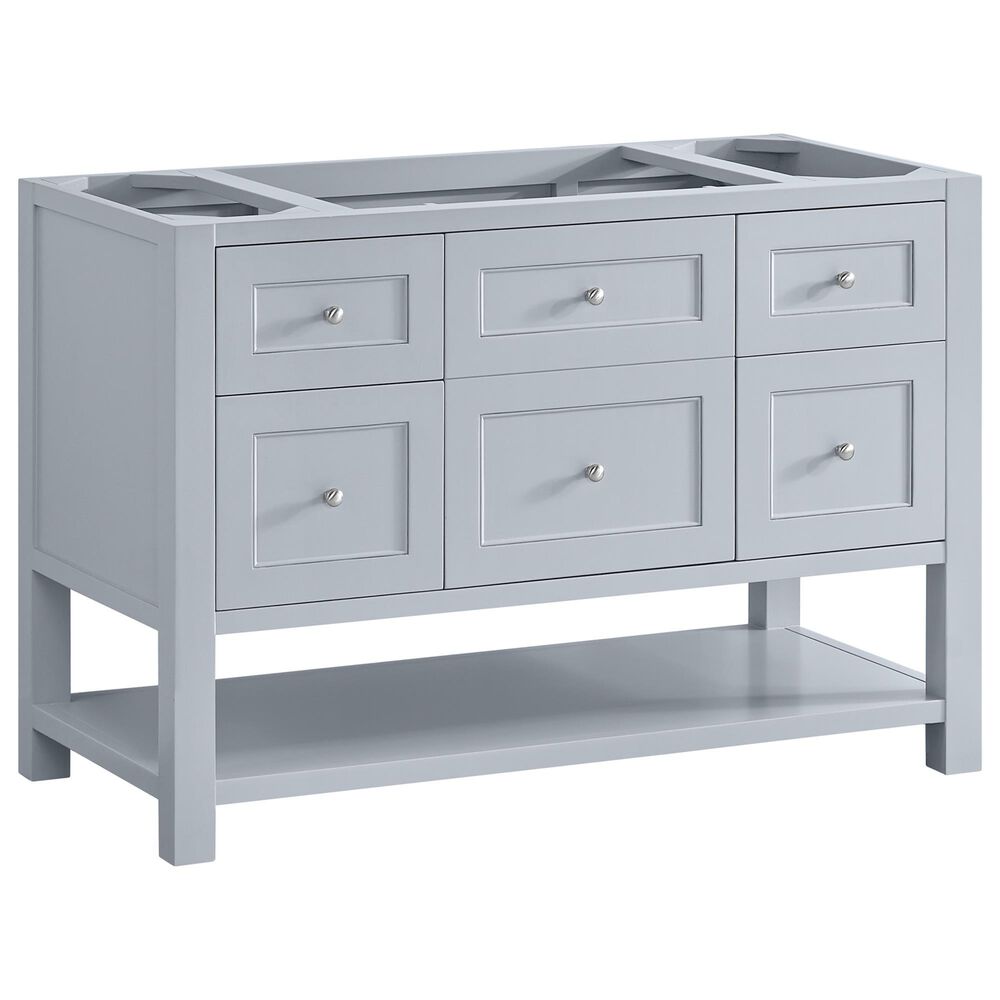 James Martin Vanities Breckenridge 60" Single Bathroom Vanity in Serenity Blue with 3 cm White Zeus Quartz Top and Rectangular Sink, , large