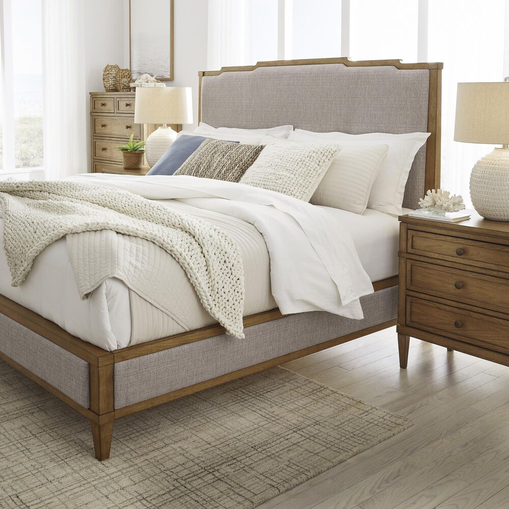 Ashley Sharlance California King Upholstered Panel Bed in Light Brown, , large