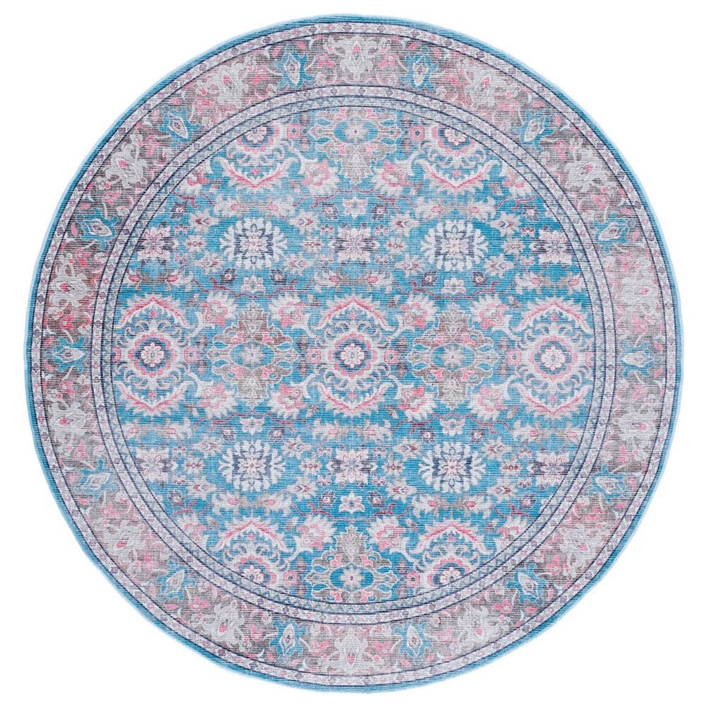Safavieh Serapi SEP584 6"7" Round Rust and Blue Area Rug, , large