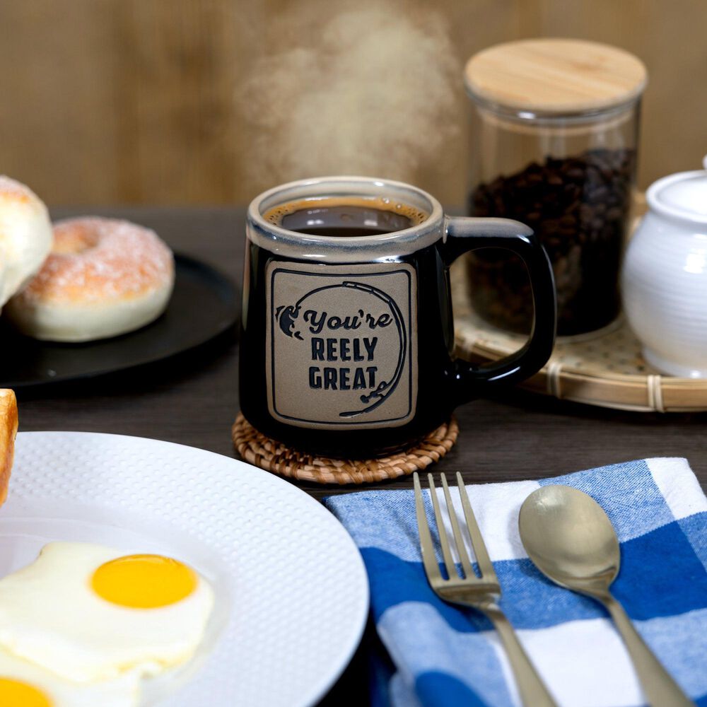 Pavilion Reely Great 16 Oz Mug in Black and Cream, , large