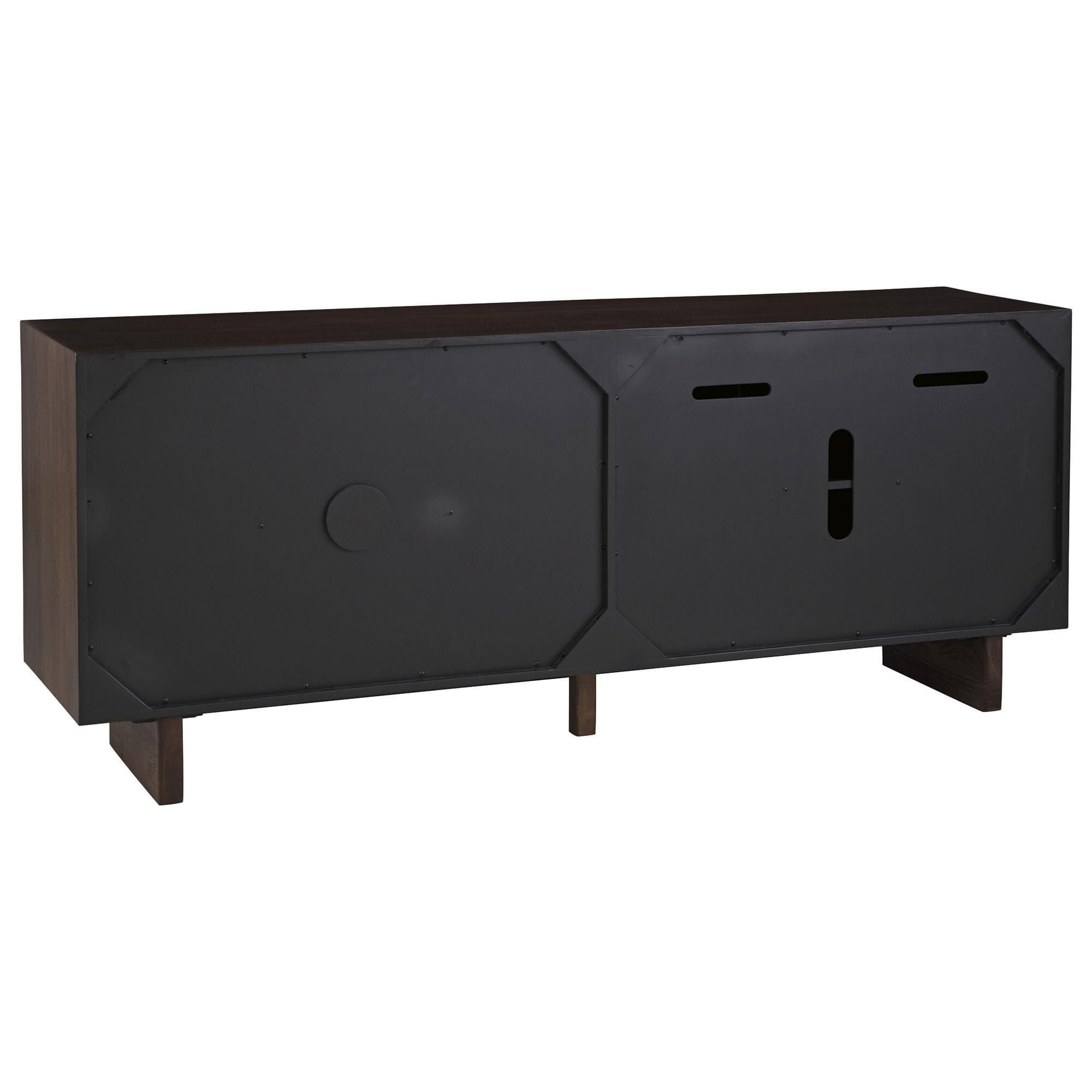 Ashley Welby Accent Cabinet in Medium Brown and Charcoal Gray