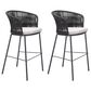 Zuo Modern Freycinet Patio Barstool with Black Frame in Gray (Set of 2), , large