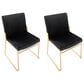 LumiSource Dutchess Side Chair with Black Velvet Cushion in Gold (Set of 2), , large