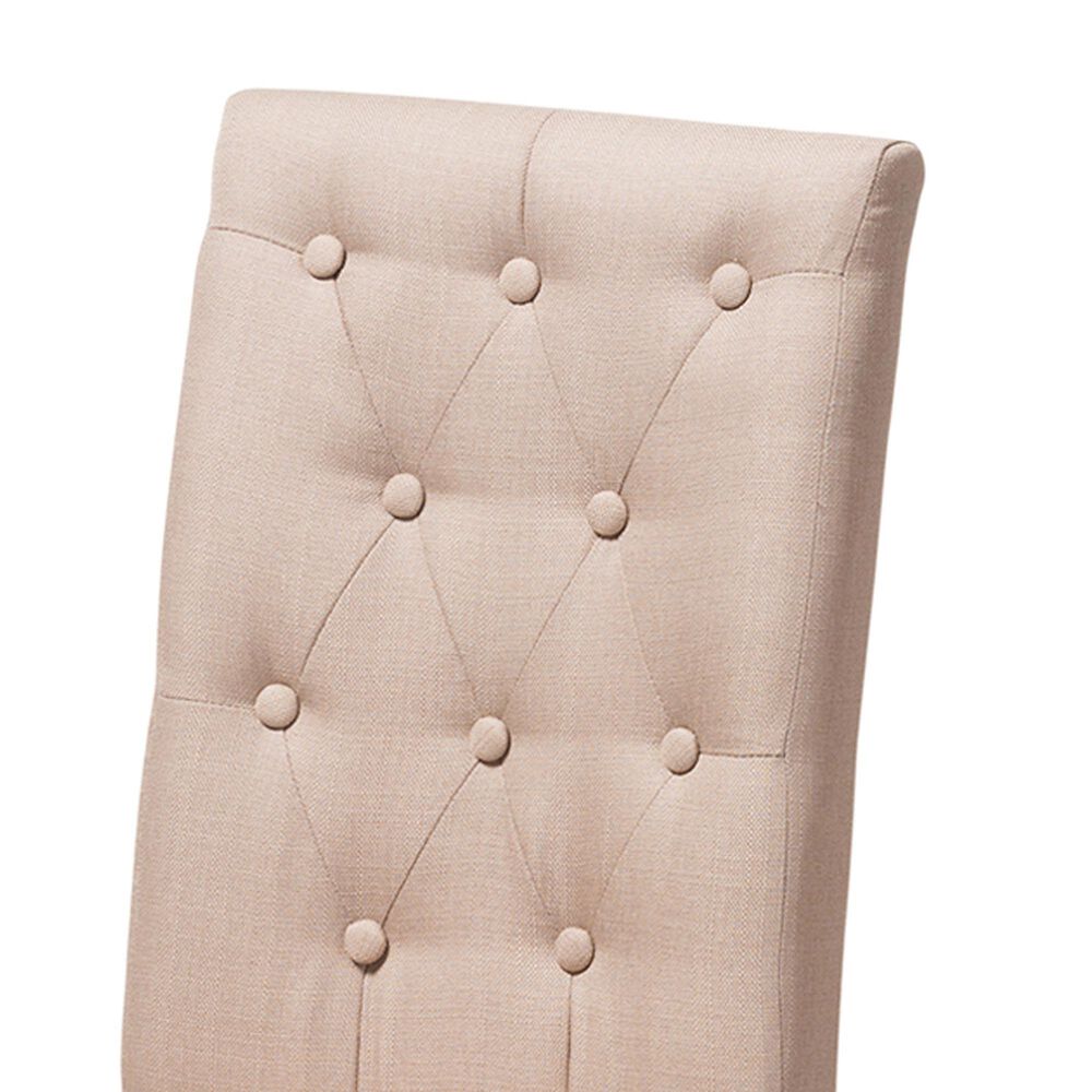 Baxton Studio Gardner Side Chair with Beige Upholstered in Dark Brown (Set of 4), , large