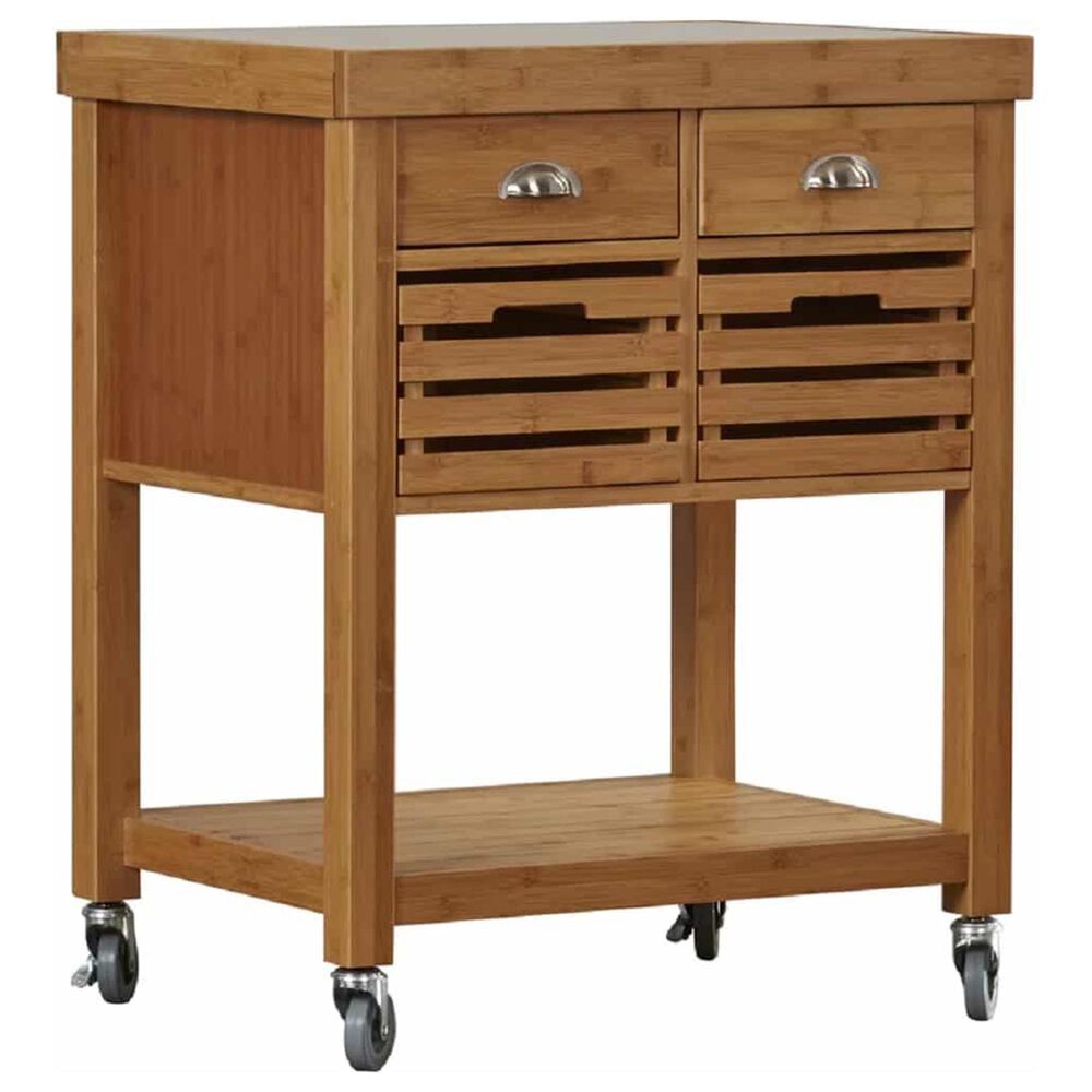 Boraam Industries Kenta Kitchen Cart in Natural, , large