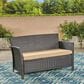 Hearth and Haven ST Lucia Outdoor Loveseat with Tan Cushion in Brown, , large