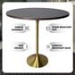 Leisuremod LeisureMod Verve Collection Modern Bar Height Table Brushed Gold Base with 48 Round Dark Walnut MDF Top, , large