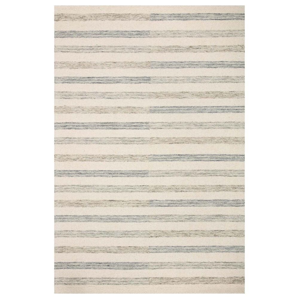 Chris Loves Julia x Loloi Chris 9"3" x 13" Ivory and Slate Area Rug, , large