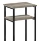 HOMLUX 3-Tier Metal Frame End Table with Storage Shelves in French Oak Grey and Black (Set of 2), , large