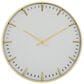 Maple and Jade Decorative Wall Clock in Matte Gold and White, , large