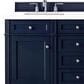James Martin Vanities Brittany 60" Double Bathroom Vanity in Victory Blue with Single Hole 3 cm White Zeus Quartz Top and Rectangular Sinks, , large
