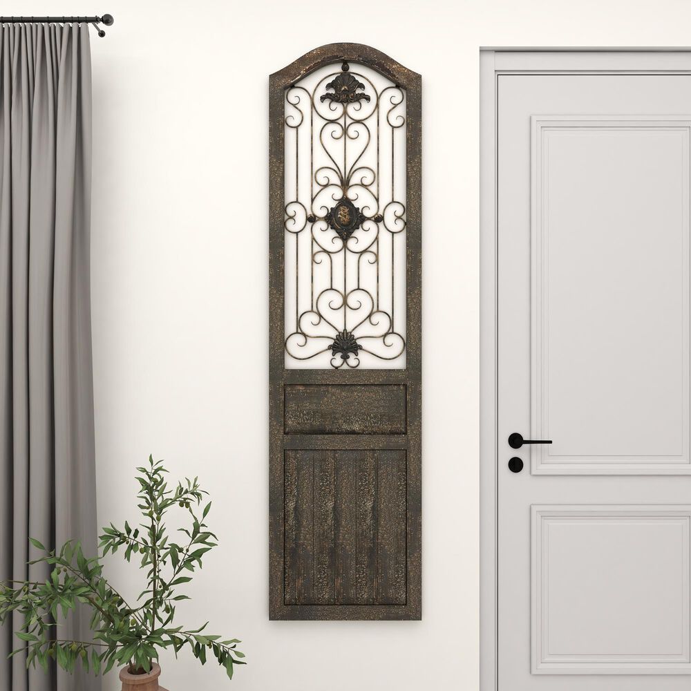 Maple and Jade 72&quot; x 19&quot; Wall Decor in Distressed Brown, , large